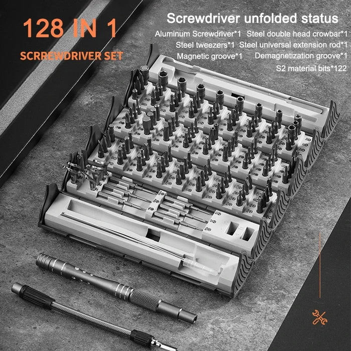 Multi-functional 128 In 1 Magnetic Precision Screwdriver Set